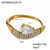 Xinyixin Simples Personalidade Peso Cor Esmalte Amor Design Sense Jóias Nicho Entrada Luxo Titânio Aço Banhado A Ouro Anel de Rosto Largo
