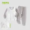 Conjunto de ropa interior térmica holgada para otoño e invierno para niños, que incluye una camiseta y pantalones, para bebés, diseñado para abrigar y la comodidad en casa