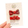 Pinza para el pelo de niños para Año Nuevo con lazo, Pinza de tela de alta gama para flequillo lateral para niñas pequeñas, Accesorio para el pelo rojo de otoño e invierno
