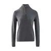 Suéter tejido suelto, suave y cómodo, mezcla de cachemir para mujer, cuello semi-alto, media cremallera, holgado, cálido, versátil, con patrón de punto trenzado
