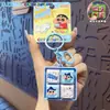 Llavero Oficial de Crayon Shin-chan con Botón de Alivio del Estrés de 14 Cuadrículas Dibujo Animado Lindo Juguete Divertido de Presionar y Disfrutar Regalo