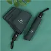 Guarda-chuva Automático UV para Sol e Chuva Proteção Solar Cola Negra Guarda-chuva de Sol Anti-UV Três Dobras Guarda-chuva de Publicidade Presente