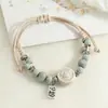 Nuevas Pulseras de Cerámica Jingdezhen Estilo Chino, Pulseras Tejidas de Lujo Ligero Retro de Nicho, Mejores Amigos Estudiantes Parejas Pulseras Venta al por Mayor