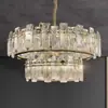 Lámpara de araña de lujo para sala de estar, lámpara de cristal galvanizado de arte en hierro para dormitorio principal, lámpara moderna, simple y elegante para comedor, diseño creativo