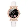 Reloj de Mujer Popular Transfronterizo con Incrustaciones de Diamantes, Reloj de Cinturón de Mujer Moderno y Versátil, Reloj de Cuarzo Casual Simple Estilo Ins