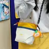 Bolso bandolera bordado de bloques de color estilo japonés, lleno de energía, inspirado en lo vintage, perfecto para estudiantes, vacaciones, compras y salidas casuales