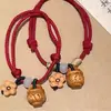 Nuevo Pulsera de Hebilla de Paz Estilo Chino, Pulsera de Cuerda Roja, Madera de Nogal Durazno, Regalo para Mejor Amigo/a Año Zodiacal Masculino y Femenino, Pulsera Protectora