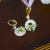 Nuevos Pendientes de Borla con Hoja de Bambú Redonda Estilo Retro Chino, Pendientes Femeninos de Estilo Nacional, Joyería para Orejas de Gama Alta y Elegante al por Mayor