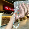 Encantador Colgante de Teléfono Hecho a Mano con Perlas y Cuentas de Colores, Llavero y Colgante para Bolso Estilo Ins para Chicas