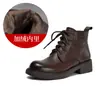 Botines retro estilo británico para mujer, nueva colección otoño/invierno 2026, piel genuina, suela gruesa, punta redonda, diseño original hecho a mano, versátiles botas Martin