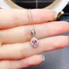 Venta al por mayor de fábrica Popular Colgante de Zafiro Rosa Natural Plata S925 Incrustado Piedra Principal 4*5 Joyería de Lujo Venta Directa de Fábrica