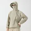 Ropa de Protección Solar Estilo Nuevo Estilo Montaña Ropa de Protección Solar para Exteriores para Mujeres, Ropa de Protección Solar con Capucha Fresca, Ropa Transpirable para Piel de Pareja