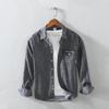 1231 negócios simples jóquer camisa de bolso dos homens estilo de Hong Kong casual manga comprida camisa listrada geração de cabelo dos homens