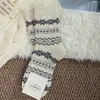 Calcetines de Lana Fair Isle para Mujer de Media Pantorrilla Calcetines de Primavera y Otoño Engrosados Cálidos Preppy Retro Coreanos Medias de Otoño