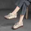 Jie Zhu 2025 Outono Novo Retro Cadarço Frontal Casual Costurado Plano Sapatos Femininos Boca Rasa Modernos Confortáveis Versáteis