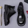 Botas de Couro Masculinas, Estilo Coreano, Botas Masculinas Brilhantes, Zíper, Sola Grossa, Aumento de Altura, Couro de Vaca, Botas para Estúdio de Fotografia de Casamento, Botas Business Casual para Homens