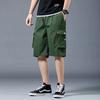 Pantalones cortos cargo de verano para hombre, holgados e informales, estilo coreano, de moda, estilo hip-hop, con múltiples bolsillos.