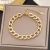 Colar de Aço Inoxidável Galvanizado a Ouro 14K Cruz Europeia e Americana Popular Indústria Pesada Alta Qualidade para Homens e Mulheres Moda Joia Joker