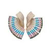 Pendientes Irregulares Geométricos de Plata Vintage, Exquisitos Pendientes Impresionantes Estilo Palacio, Pendientes Elegantes de Lujo Ligero de Gama Alta para Mujer