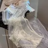 Calcinha de renda acetinada estilo francês para mulheres 2025 nova sexy de tule transparente cintura média forro de algodão macia fina confortável
