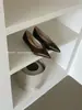 Sapatos de Salto Anabela Bico Fino Boca Rasa Simples para Mulheres, Novo Estilo Primavera 2026 Slip-On Sapatos de Vovó, Sapatos de Trabalho Estilo Coreano para Mulheres