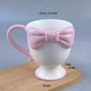 Criativo Requintado Coração Da Menina Arco Sorvete Copo De Cerâmica Caneca De Café De Alto Valor Da Cor Sobremesa Copo De Pé Alto