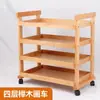 Carro Especial para Pintura Artística Carro Móvil para Herramientas de Pintura al Óleo Estante de Almacenamiento de Pintura de Madera de Tres Niveles Carro de Almacenamiento para Pintura de Madera
