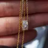 Collar Pequeño de Plata de Ley S925 con Diamantes Completos para Mujer, Exquisito y Versátil, Cadena para Clavícula con Diamantes de Transferencia de Calidoscopio de Alta Gama
