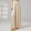 Pantalones de práctica de danza clásica para mujer, elegantes pantalones de pierna ancha, ropa de baile para adultos, pantalones de práctica con volantes