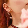 Nuevos pendientes de temperamento de moda con circonita de luna, pendientes de estrella octagonal con destello de diamante, personalidad creativa, exquisitos, para todo tipo de ocasiones, de moda