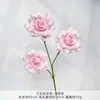 Buquê de Flores Artificiais Rosa Diamante de Três Cabeças, Flores Feitas à Mão para Casamentos, Flores Artificiais de Seda para Decoração de Cena de Casamento