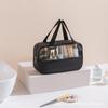 Bolsa de Cosméticos Transparente Patchwork Portátil Personalizada, Impermeable, Gran Capacidad, Bolsa de Almacenamiento para Artículos de Tocador de PVC con Diseño Patchwork