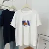 Camiseta de Manga Corta con Cuello Redondo para Mujer, Estilo Coreano Relajado, con Estampados, Top Base Suelto y Versátil, Primavera 2026