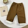 Pantalones Casuales de Otoño/Invierno 2026 para Niños Pantalones Pequeños para Niños Mono de Bebé para Niños Pantalones Largos Elásticos de Polar Estilosos con Forro Polar Grueso Adicional