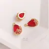 Colgante al por mayor Chapado en oro 4K Borde de flor pequeña Zircón de cristal Colgante con forma de gota Accesorios para Collares Pendientes DIY