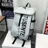 Mochila funcional estilo ins coreano workwear personalizada marca de moda masculina grande capacidade esportes ao ar livre treino de basquete
