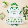 Transfronteiriço St. Patrick's New Baby Harbour Headband terno manga curta infantil princesa Harbour vestido bebê atacado