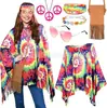 Amazon 70s Hippy Manto Tie-Dye Disfraz