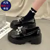 Zapatos casuales de mujer para todas las estaciones, estilo coreano, negros, modernos, retro, de punta redonda, tacón grueso cómodo, con parte superior de PU y suela de goma
