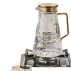 Jarra de Vidrio para Agua Fría, Resistente a Altas Temperaturas, Gran Capacidad para Uso Doméstico, Jarra para Agua Fría, Juego de Tazas para Agua Hervida, Jarra para Agua para Sala de Estar, Tetera