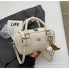 Bolsa Boston Texturizada Retrô de Nicho Estilo Coreano 2026 Nova Versátil Super Tendência Bolsa de Mão Bolsa Transversal Casual