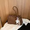 Nova Moda Casual Bolsa de Grande Capacidade Textura Simples Bolsa de Ombro Outono Inicial Personalidade Bolsa Tote Feminina