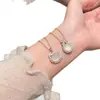 Collar Colgante de Gato con Circonita Redonda y Calcedonia Transfronterizo Europeo y Americano con un Diseño Único, Cadena de Clavícula de Nicho, Accesorio Versátil y Elegante