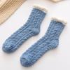 Calcetines de invierno de media pantorrilla de terciopelo retorcido para mujer, calcetines casuales cálidos para el piso de terciopelo coral, calcetines de toalla para adulto, calcetines de algodón