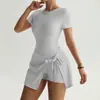 Falda Pantalón de Yoga Personalizada Transfronteriza, Ajustada, Espalda Bonita, Falsa de Dos Piezas, Fitness al Aire Libre, Deportiva Antiexposición, Falda de Tenis para Mujer