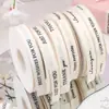 Fita de Poliéster-Algodão com Letras Inglesas, Fita para Embalagem de Flores, Fita Decorativa para Confeitar Bolo de Aniversário, Fita para Embrulhar Presentes