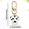 8 Llavero de aleación de zinc con forma de U, colgante de joyería para mochila, perro Schnauzer Corgi Jingba con goteo de aceite de dibujos animados