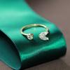 Anillo abierto pequeño Sun Cloud elegante bañado en oro bicolor con incrustaciones de diamante microincrustado de circonita dulce tamaño ajustable para mujer