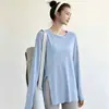 Roupas de Yoga Top Esportivo Feminino Verão Tamanho Plus Size Menina Cheinha Solto Fino Cobertura Cobrir Quadris Corrida Fitness Camiseta Roupas de Secagem Rápida