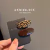 Pinza Lateral Color Café Estampado de Leopardo Flequillo Pinza Accesorio para el Cabello Elegante Estilo Coreano Pasador Pinza de Pato Pinza para el Cabello de Mujer Personalización